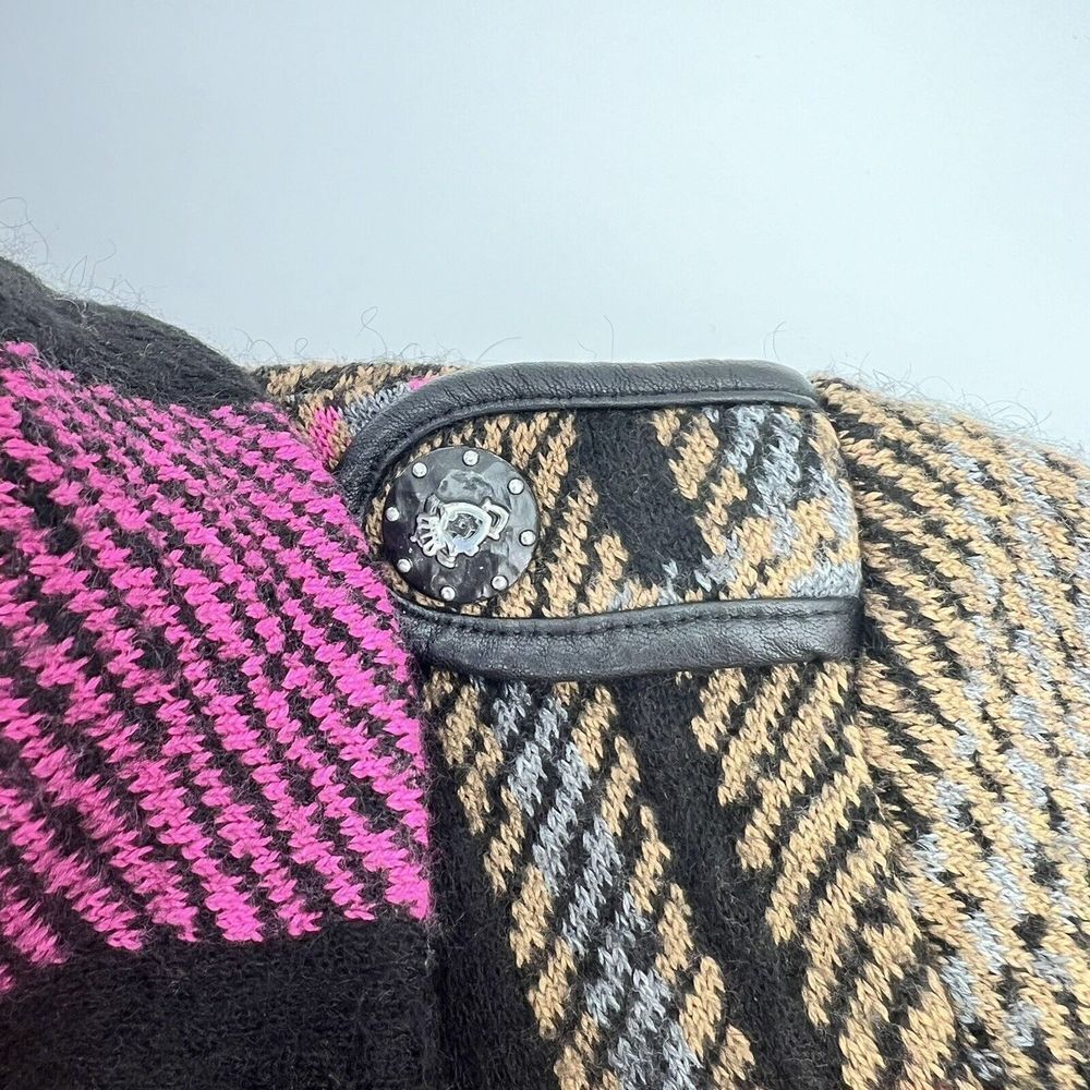 Aldomartins Wool Blend Crop Jacket Coat Size Medium Multicolor Plaid - Picture 5 of 5